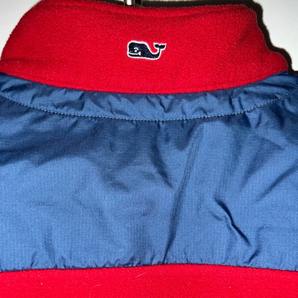 Men Vineyard Vines Red Fleece 1/4 Zip Pullover Shep Shirt Sweatshirt Size Medium - Picture 3 of 5
